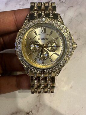 bebe | Accessories | Bebe Gold And Cubic Zirconia Watch  display picture 2